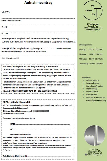 Aufnahmeantrag OT
