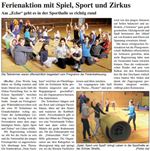 Ferienaktion mit Spiel, Sport und Zirkus
